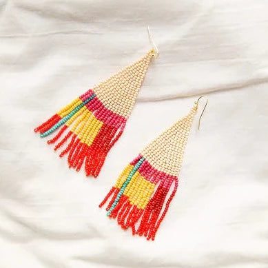 Angelco Accessories - Tri-tassel earrings - laid on white cloth