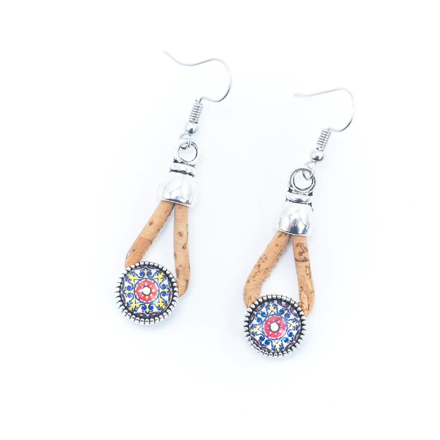 Angelco Accessories Yoyo cork drop earrings - pair on white flatlay