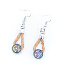 Angelco Accessories Yoyo cork drop earrings - pair on white flatlay