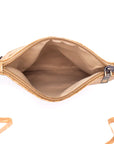 Angelco Accessories Double zipper crossbody bag - top view with zipper open