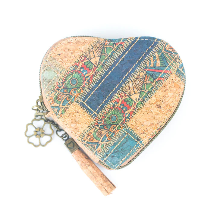 Heart cork purse