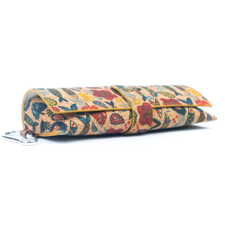 Angelco Accessories Clip on cork glasses case - front view shown against white background