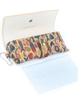 Angelco Accessories Clip on cork glasses case - flap open, shown against white background