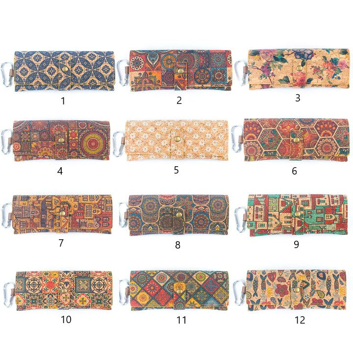 Angelco Accessories Clip on cork glasses case - layout of 12 different prints