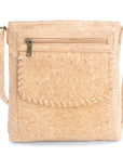 Angelco Accessories cork stitch crossbody bag - natural front view