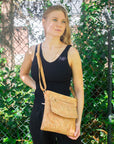 Angelco Accessories cork stitch crossbody bag - worn by model