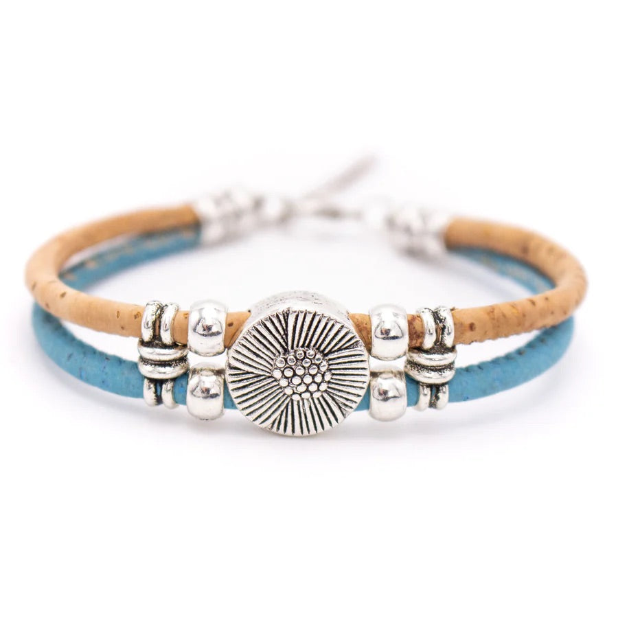 Dual colour circle flower bracelet