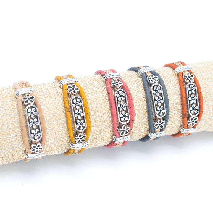 Angelco Accessories Floral lines cork bracelet - all 5 available colours