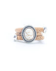 Angelco Accessories Oval stone cork ring - white