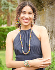 Angelco Accessories single strand kantha medium necklace as worn by model