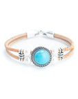 Angelco Accessories Turquoise and pearl cork bracelet on white background