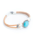 Angelco Accessories Turquoise and pearl cork bracelet  - angled view on white background