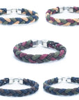 Angelco Accessories Braided tri-colour cork bracelet  - 5 styles laid on white background