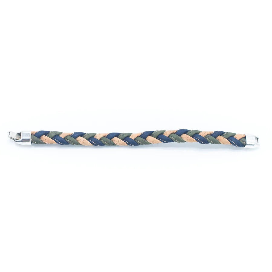 Angelco Accessories Braided tri-colour cork bracelet  on white flatlay