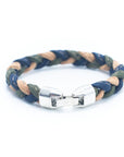 Angelco Accessories Braided tri-colour cork bracelet  - rear view on white background