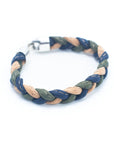 Angelco Accessories Braided tri-colour cork bracelet  - angled view on white background