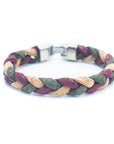 Angelco Accessories Braided tri-colour cork bracelet  - front view on white background