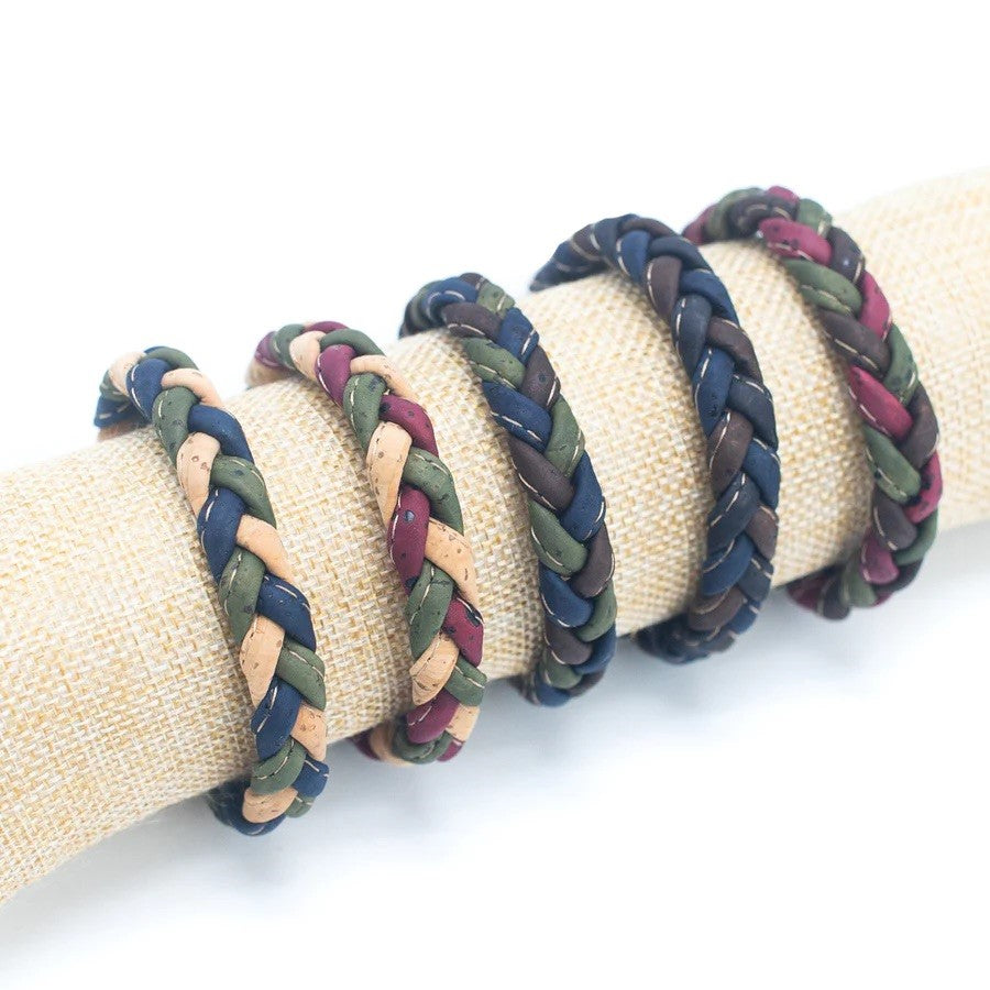 Angelco Accessories Braided tri-colour cork bracelet - 5 styles on display column