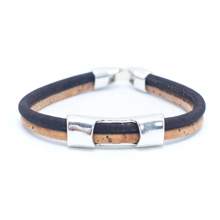 Angelco Accessories Channel cork bracelet - black, on white flatlay