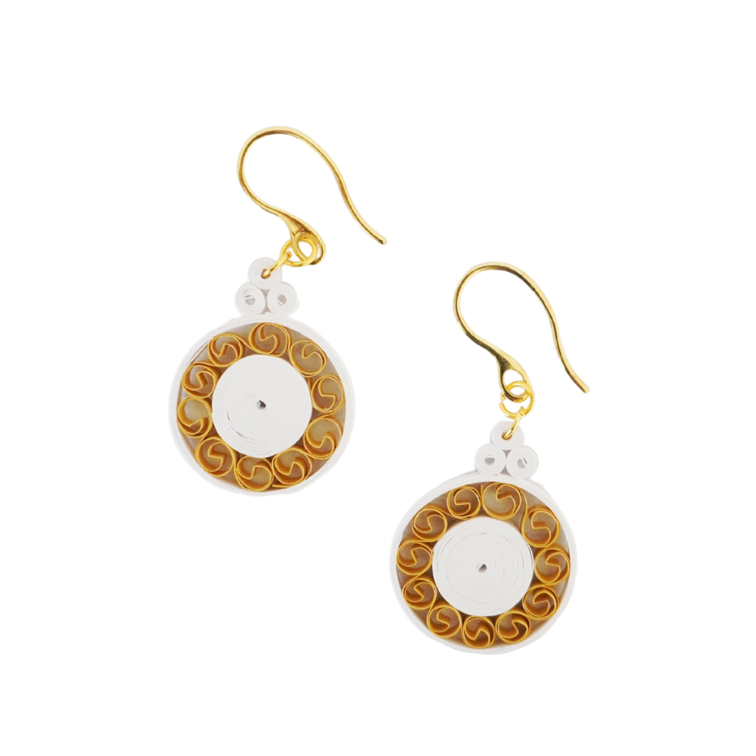 Angelco Accessories Christmas Ornament earrings - white & gold