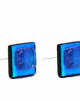 Angelco Accessories Chilean glass square stud - blue