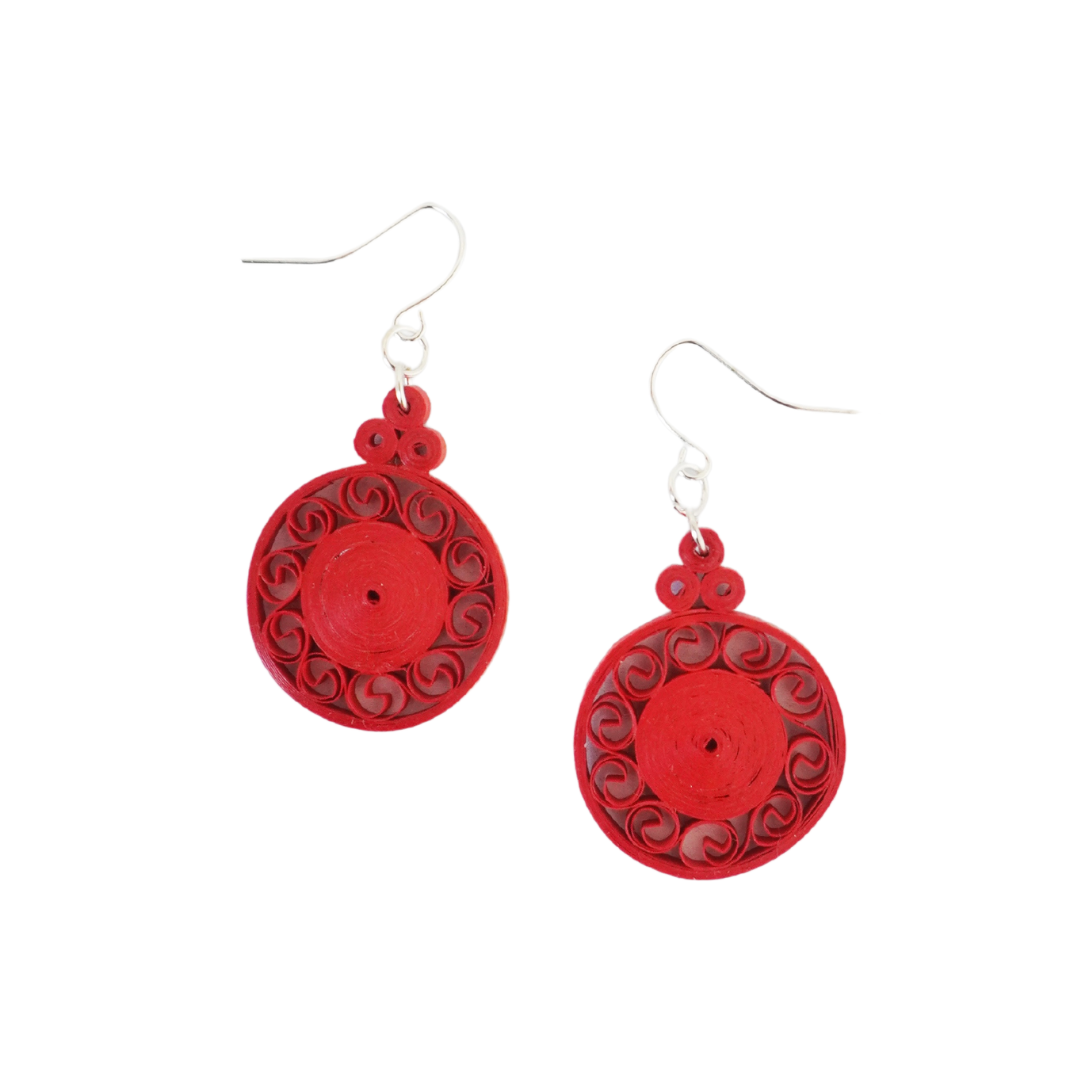 Angelco Accessories Christmas Ornament earrings - red