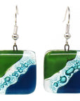 Angelco Accessories Chilean glass square earrings
