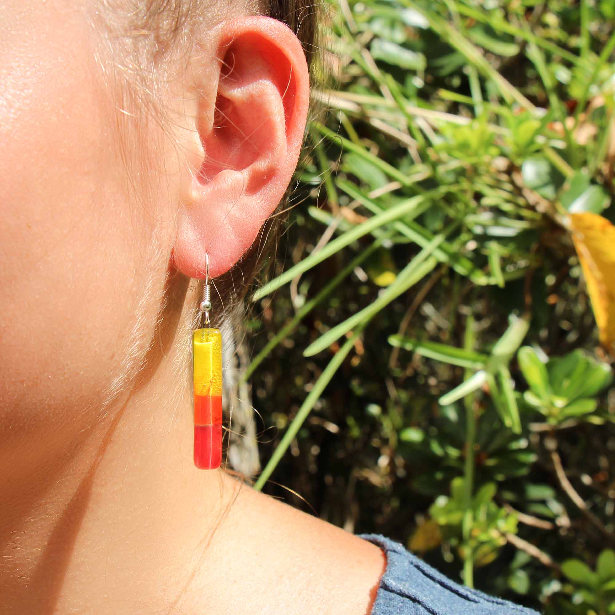Angelco Accessories Chilean glass matchstick earrings - flame