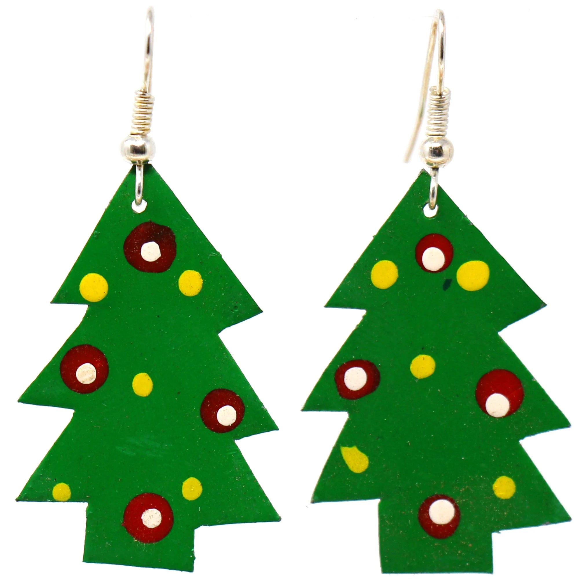 Angelco Accessories Painted Tin Christmas Tree earrings