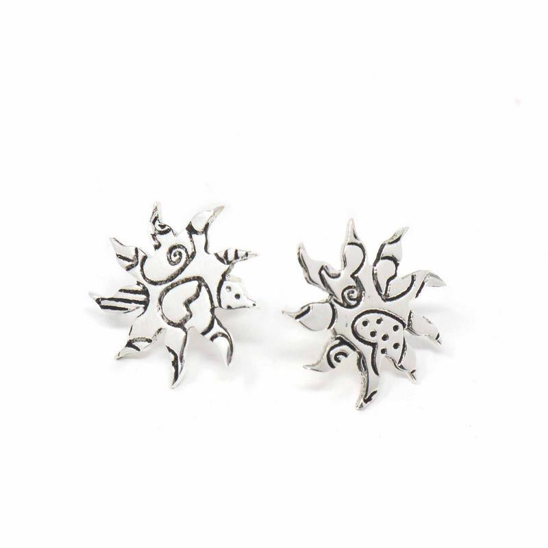Angelco Accessories Swirling sun silver studs