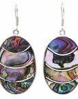 Angelco Accessories Abalone silver oval earrings