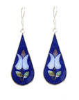 Angelco Accessories Abalone tulip silver teardrop earrings