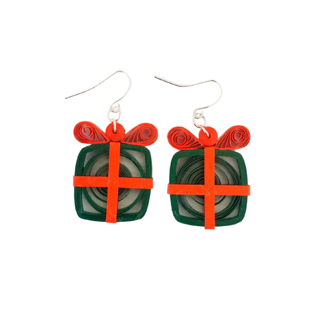 Angelco Accessories Christmas Gift earrings - green & red