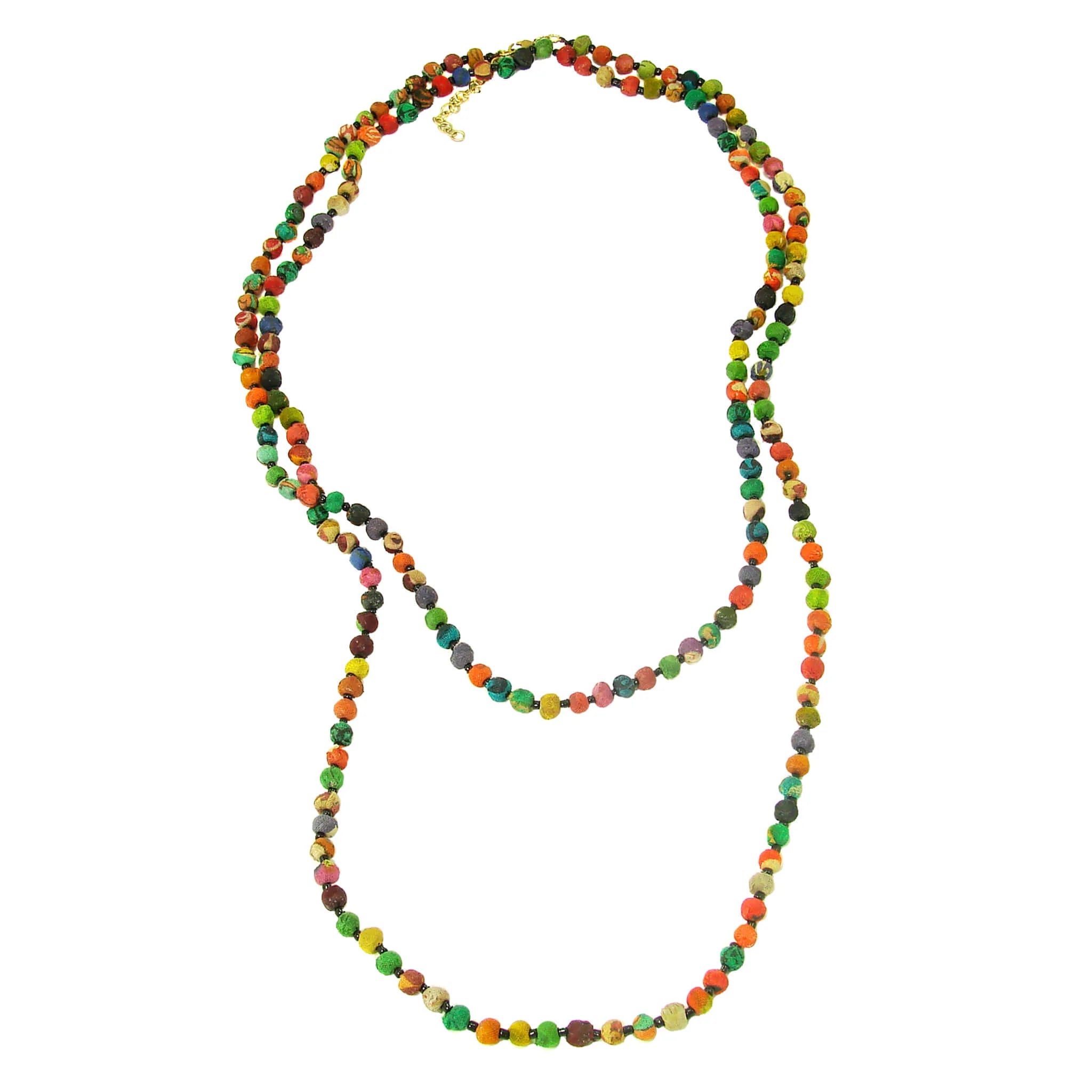 Angelco Accessories Single long strand kantha necklace