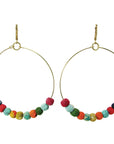 Angelco Accessories Large kantha hoop earrings
