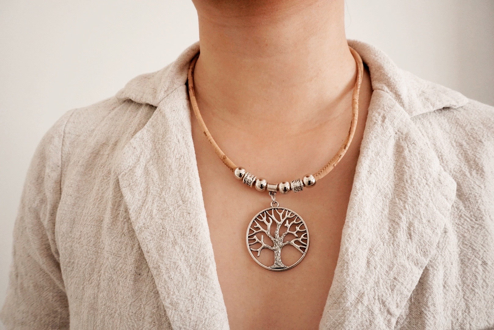 Angelco Accessories Cork Necklace - Open tree of life