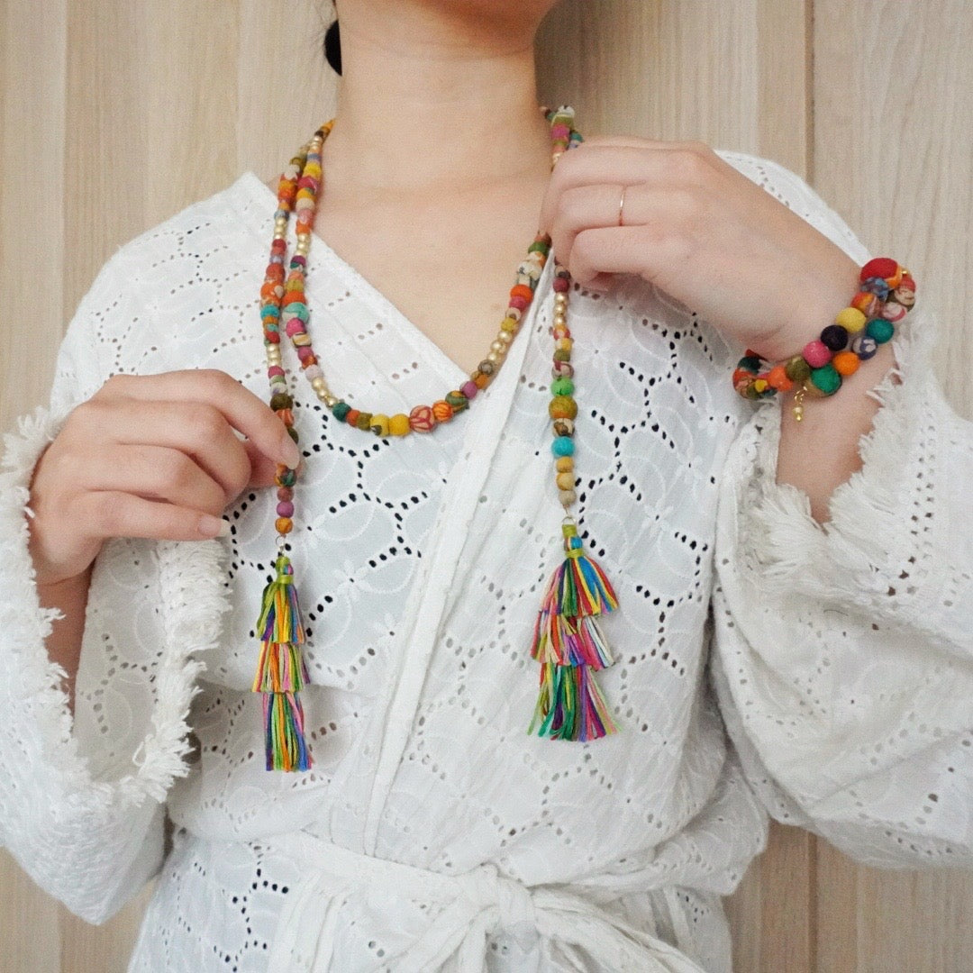 Angelco Accessories Kantha lariat necklace