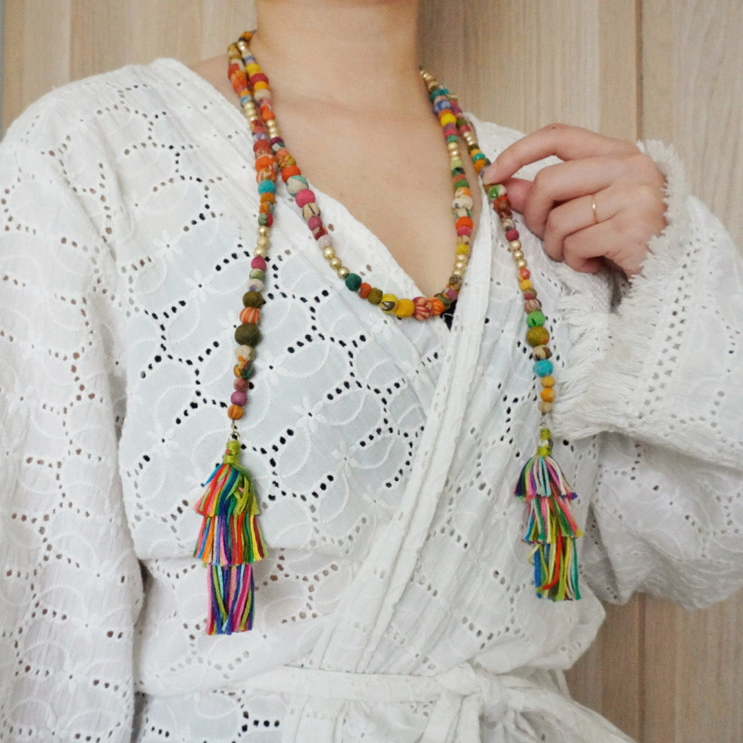 Angelco Accessories Kantha lariat necklace