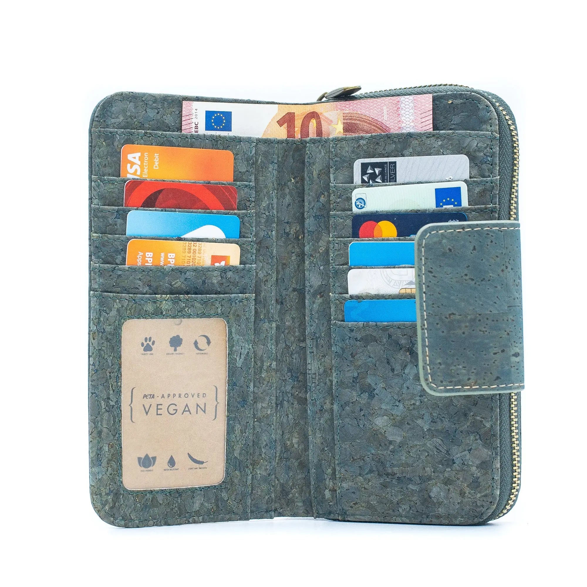 Cork wallet - large paisley
