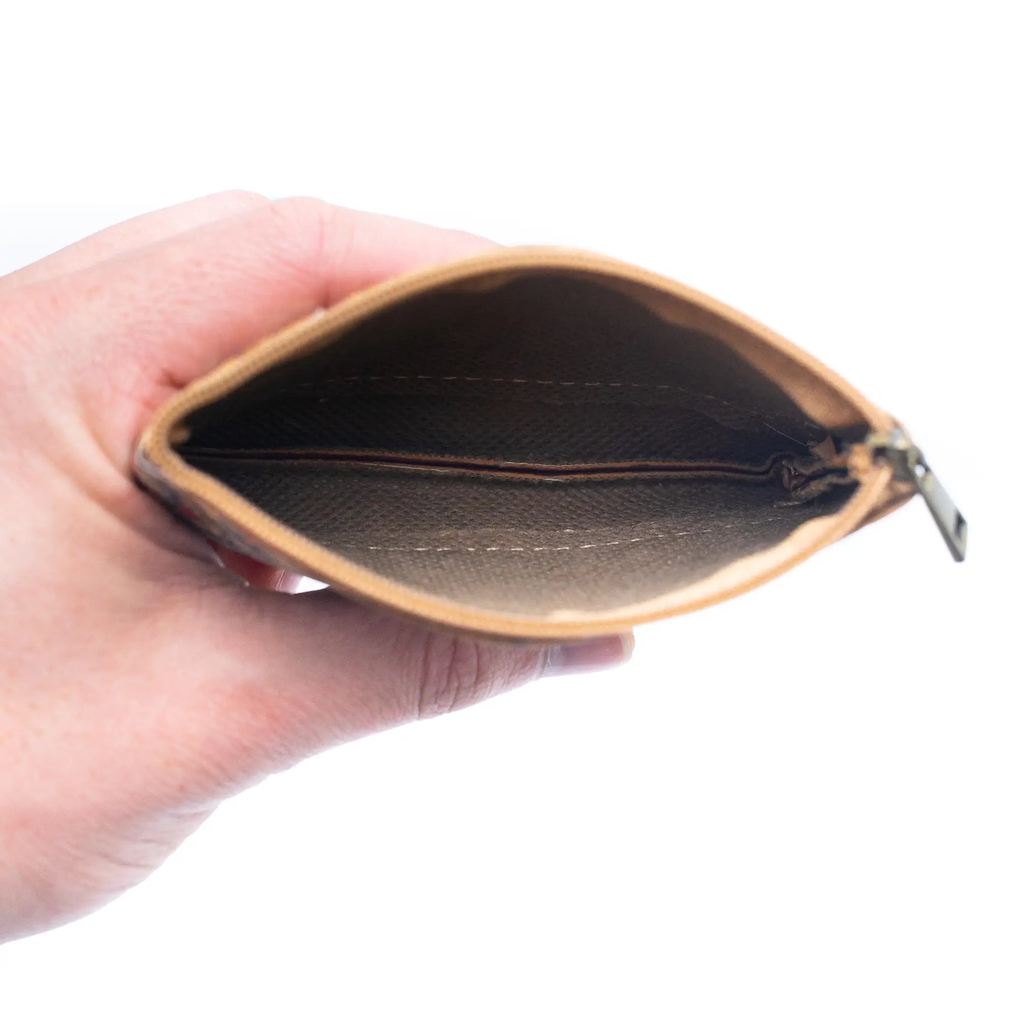 Single compartment cork coin purse - green/yellow