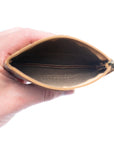 Single compartment cork coin purse - green/yellow