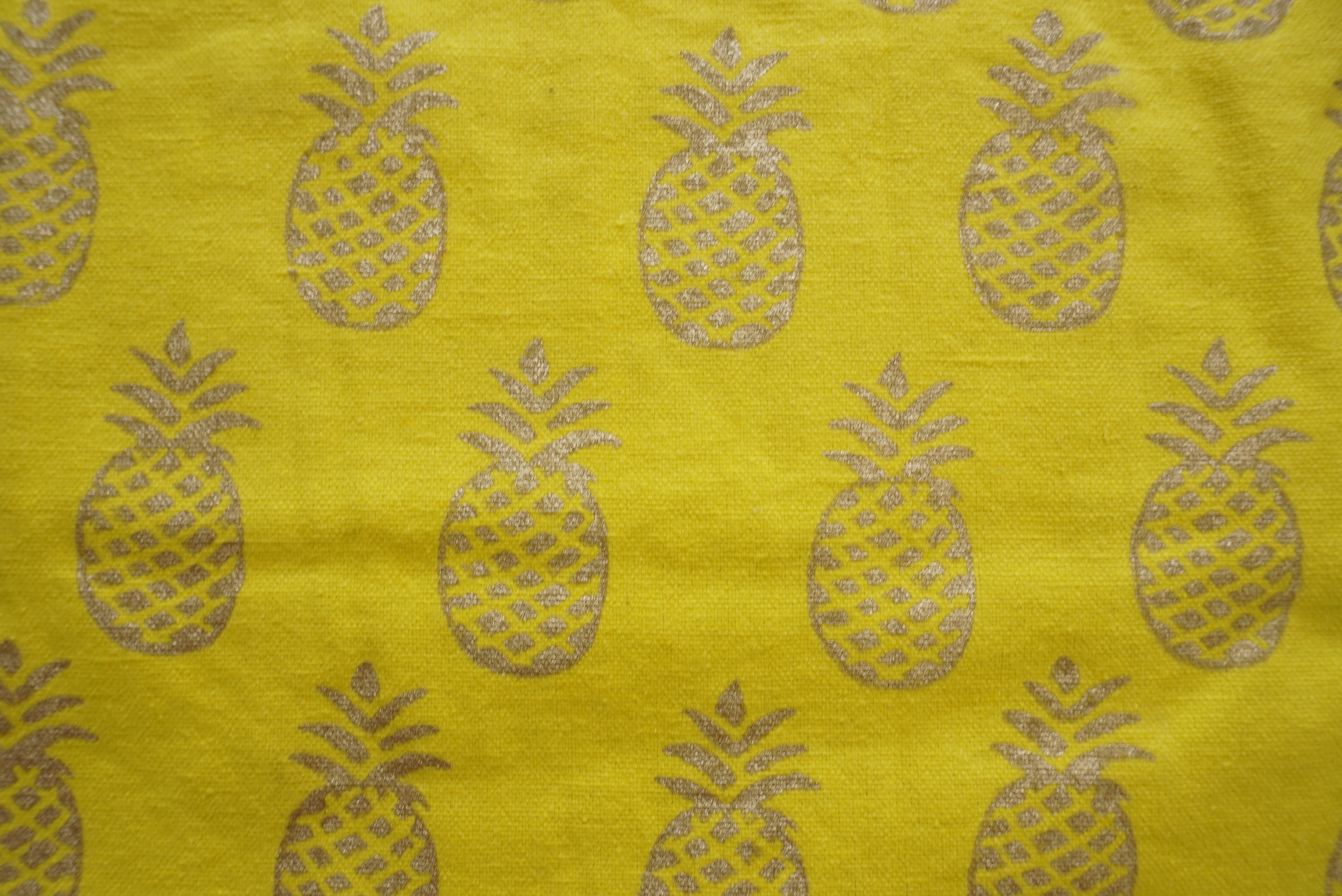 Block print tote bag - pineapples