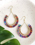 Angelco Accessories Rainbow fringe crescent earrings