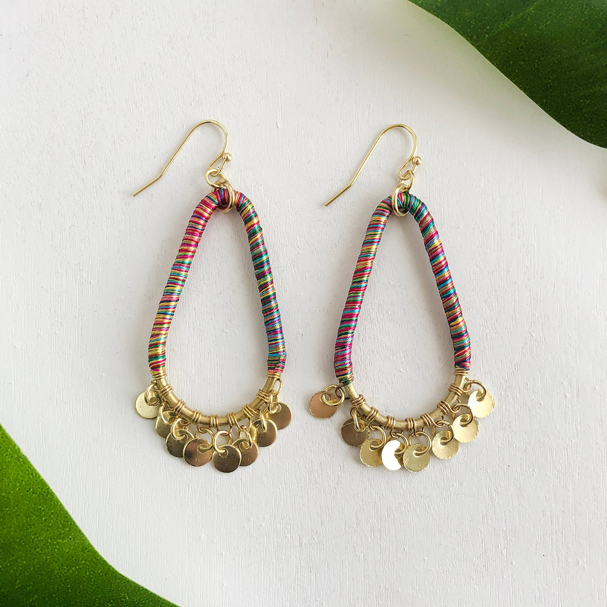 Angelco Accessories Rainbow charm teardrop earrings