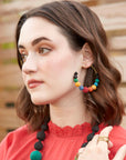 Angelco Accessories Galaxy kantha hoop earrings as worn by model