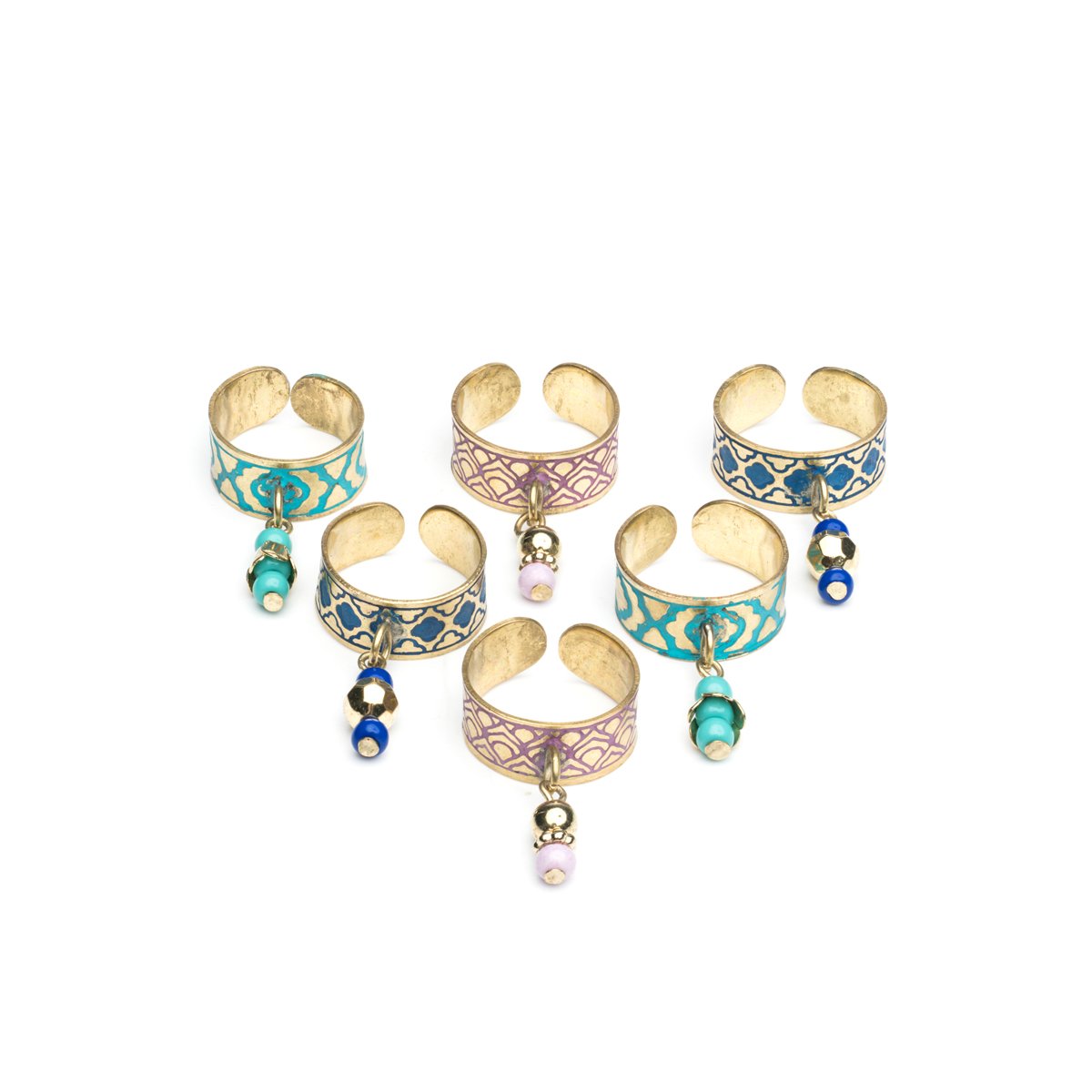 Bead charm toe/midi ring