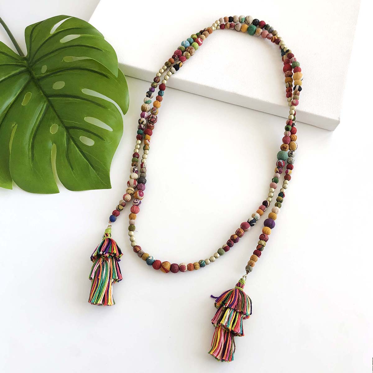 Angelco Accessories Kantha lariat necklace