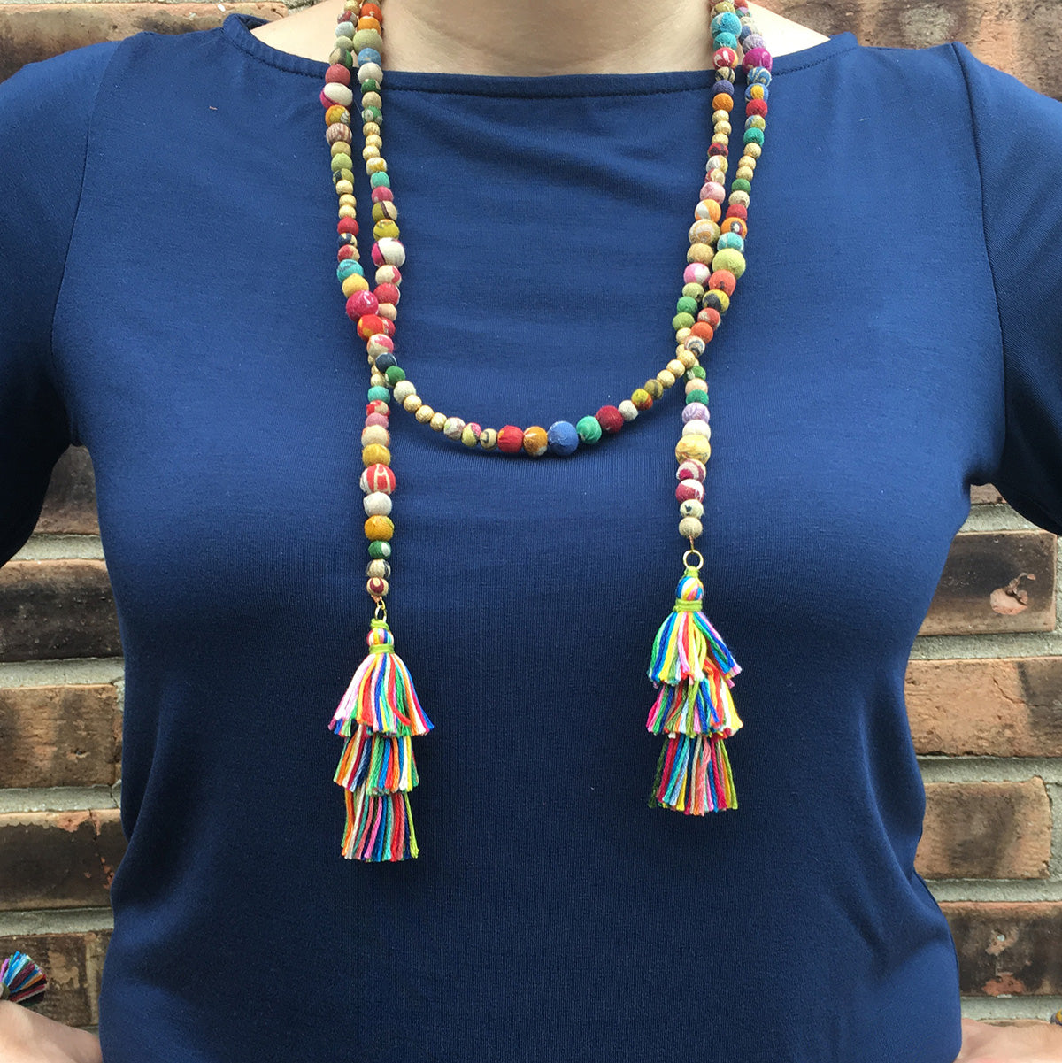 Angelco Accessories Kantha lariat necklace