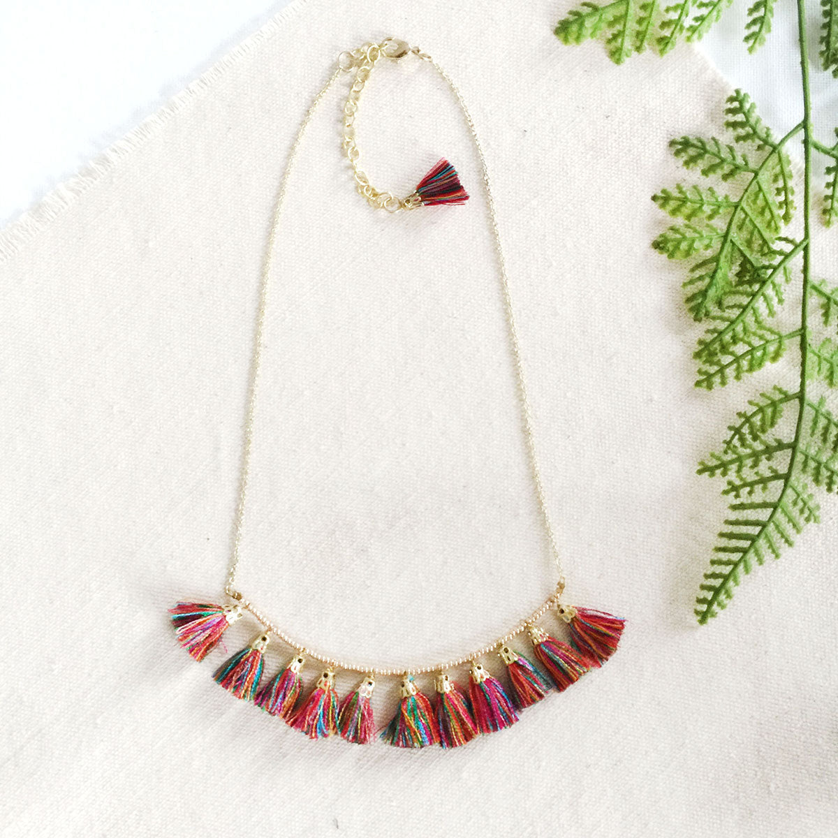 Rainbow deals tassel necklace