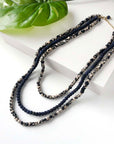 Indigo layered kantha necklace